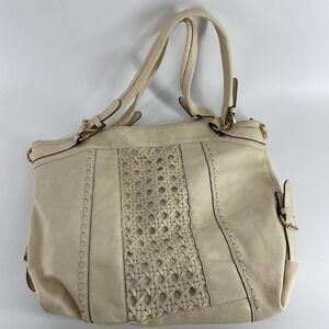 Sole Society Cream Large Hobo Purse Handled and Shoulder Strap womens handbag
